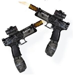 Electric Water Gun 2-Pack | Rechargeable Automatic Water Blasters | LED Light-Up